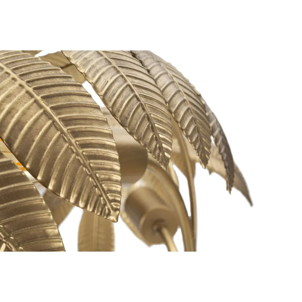 Lampe de table dorée à 3 lumières et pied inspiré d'une feuille Mauro Ferretti
