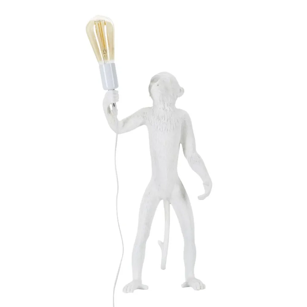 Lampe de table en résine en forme de singe debout – Amusante et fonctionnelle Mauro Ferretti