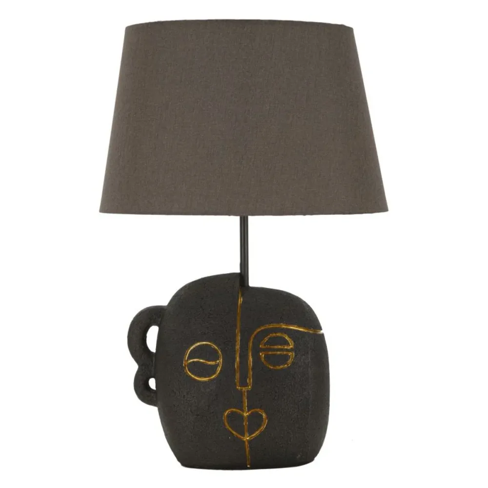 Lampe de table en résine à motif tribal avec détails dorés Mauro Ferretti
