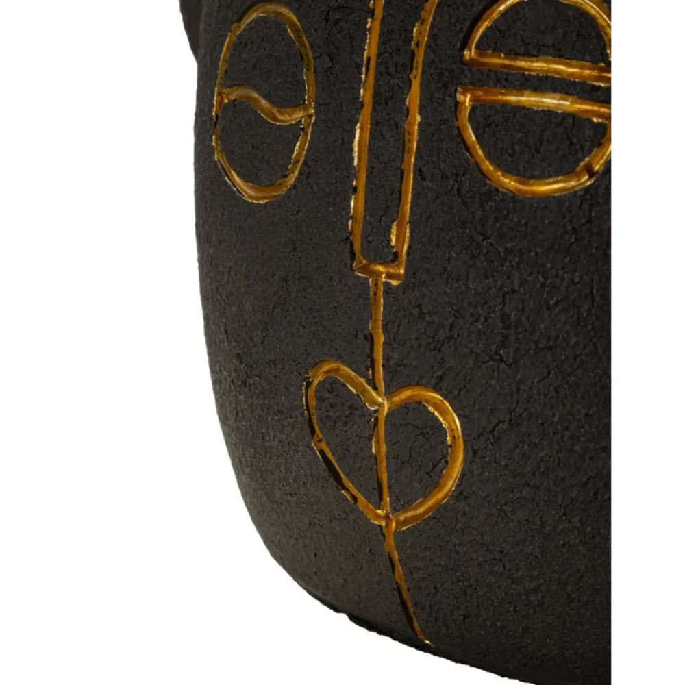 Lampe de table en résine à motif tribal avec détails dorés Mauro Ferretti