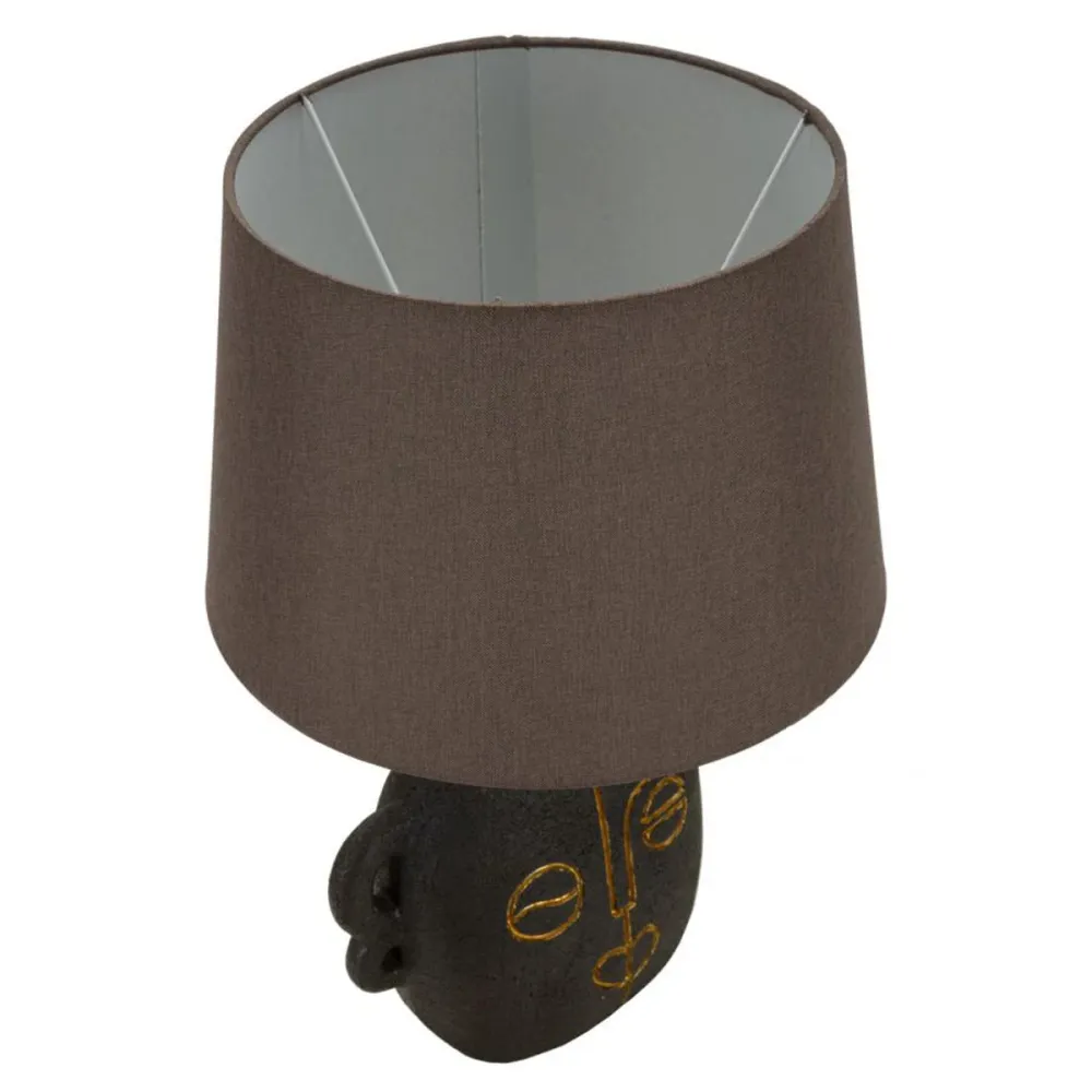 Lampe de table en résine à motif tribal avec détails dorés Mauro Ferretti