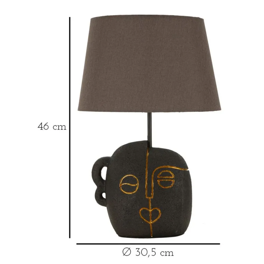 Lampe de table en résine à motif tribal avec détails dorés Mauro Ferretti