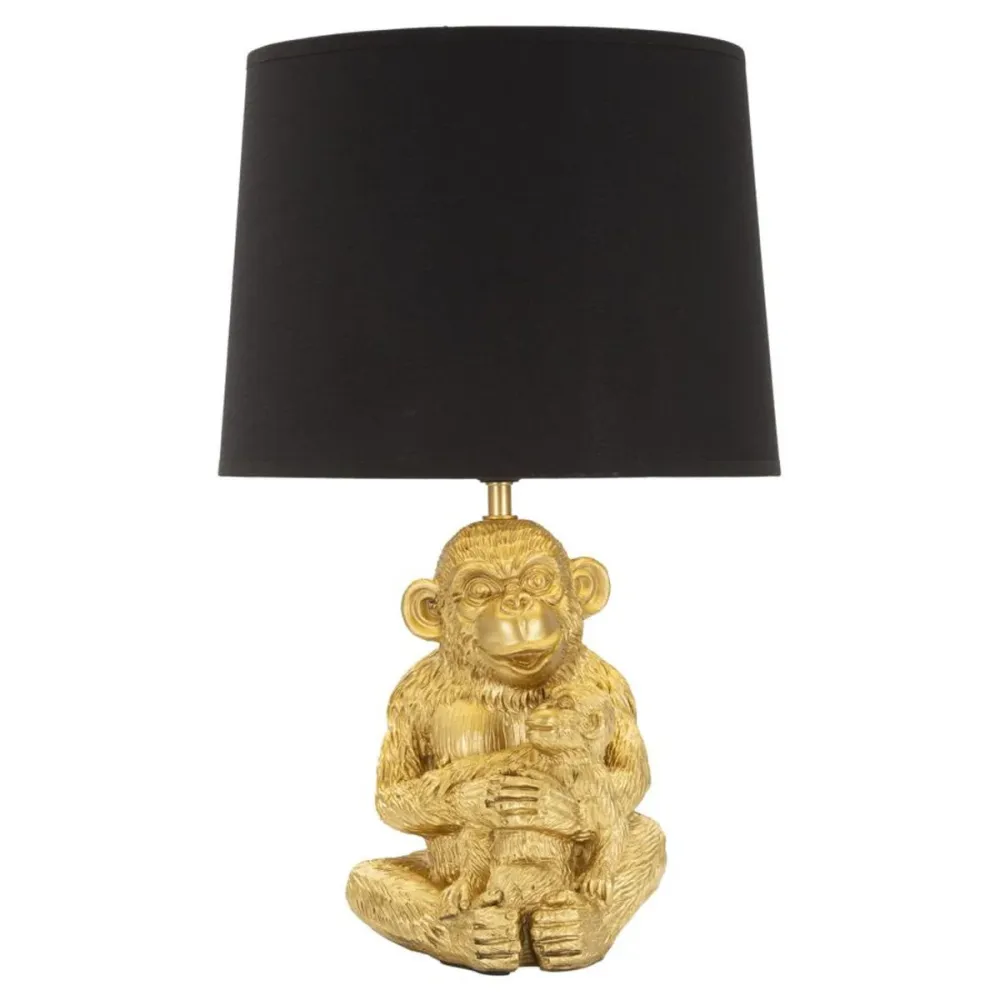 Lampe de table singe assis doré – Accessoire décoratif Mauro Ferretti