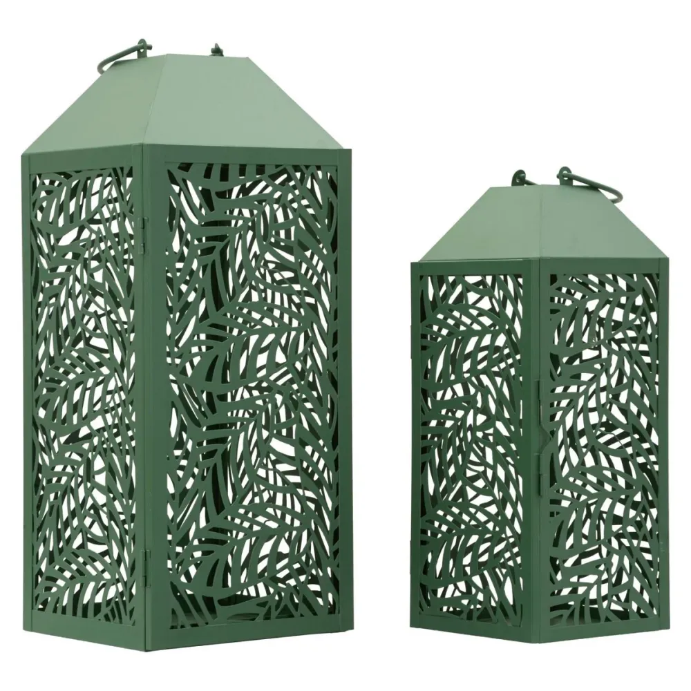 Mauro Ferretti carving lantern set 2 pcs metal