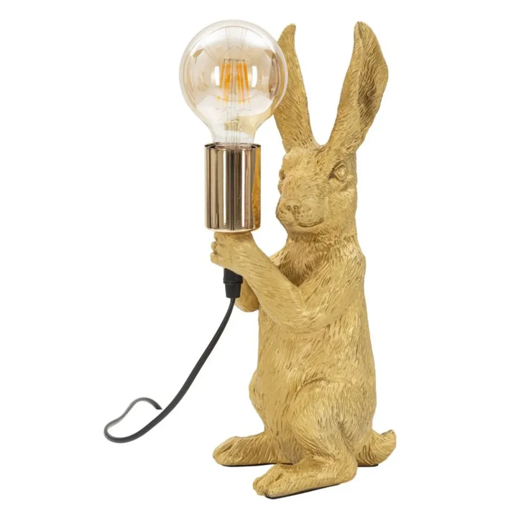 Support de lampe de table en forme de lapin – Métal doré Mauro Ferretti