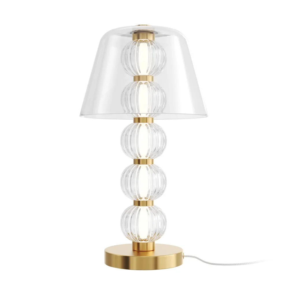 Lampe de table Maytoni Amulet 1L, LED dorée, diamètre 25 cm
