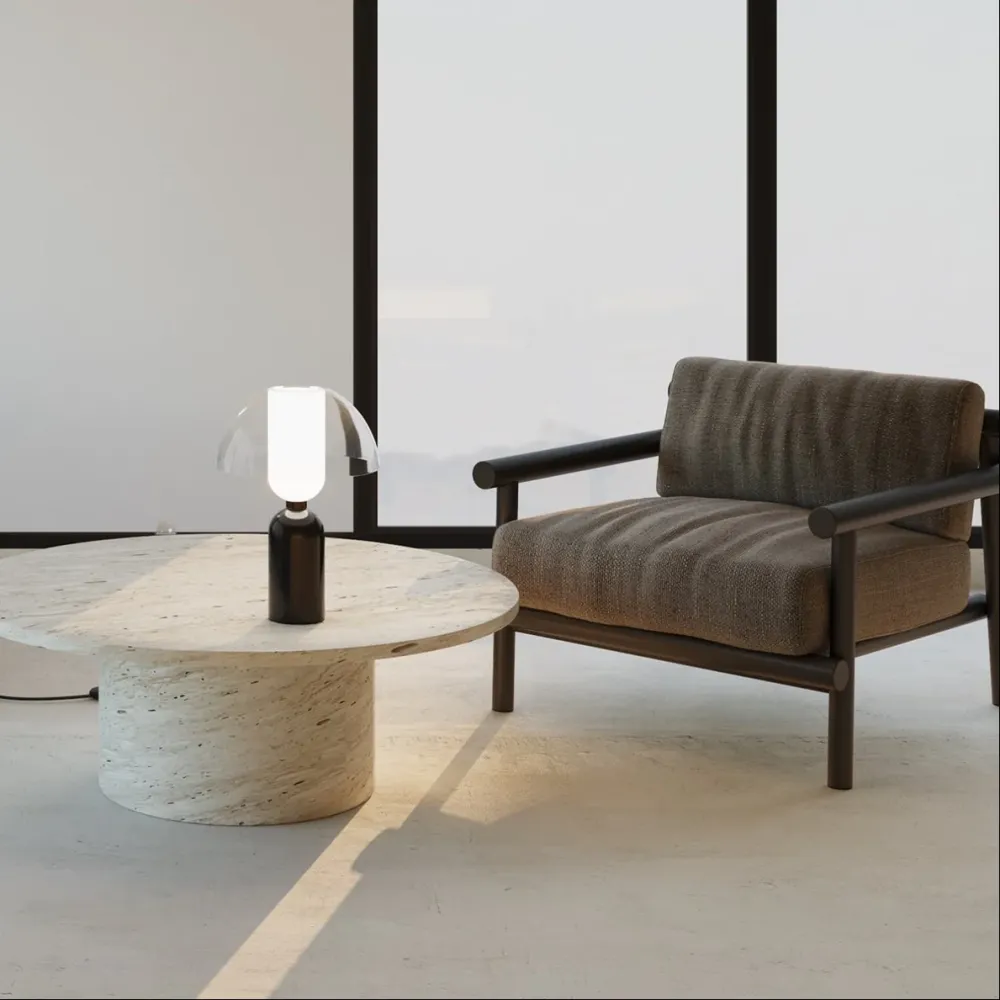Lampe de table Maytoni Memory 1L, noire, douille E14, diamètre 30 cm Black