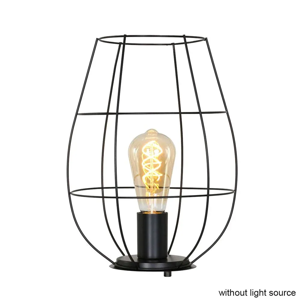 Lampe de table Mexlite Minimalics 1L, métal noir, douille E27, hauteur 15 cm
