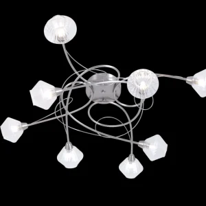 Plafonnier Diamant 8L nickel satiné hj5149-8sc