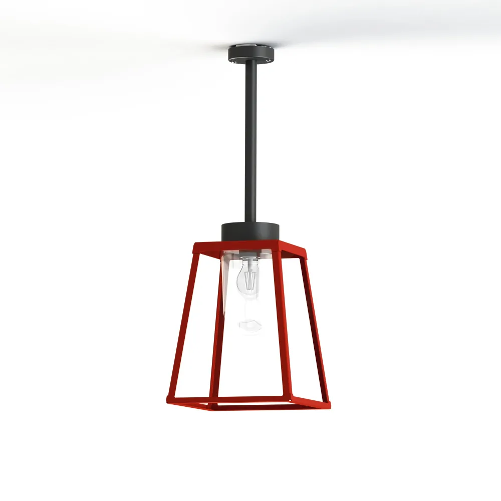 Plafonnier LAMPIOK 2 N°1 diffuseur clair Rouge tomate 110 - Gris noir 107 178001110
