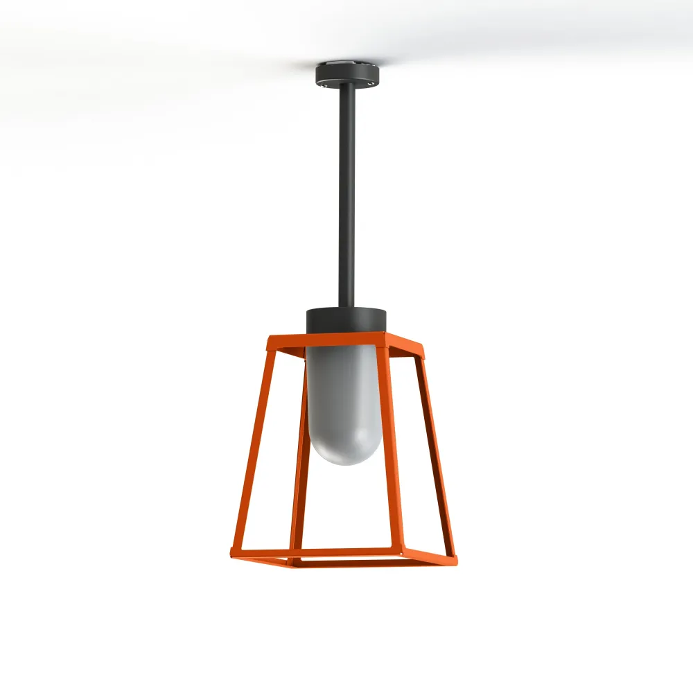 Plafonnier LAMPIOK 2 N°1 diffuseur opale Orangé pur 014 - Gris noir 107 178002014