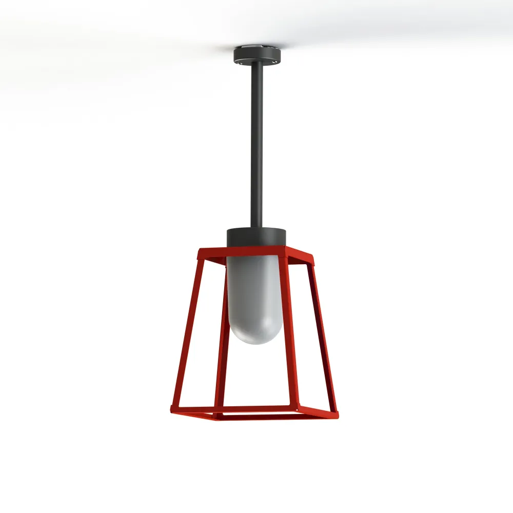 Plafonnier LAMPIOK 2 N°1 diffuseur opale Rouge tomate 110 - Gris noir 107 178002110