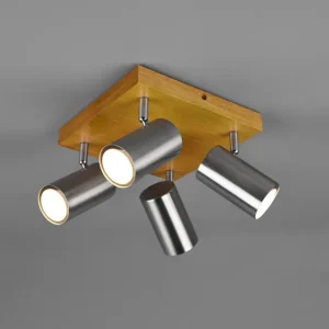Plafonnier Marley nickel/bois 4L 812400407