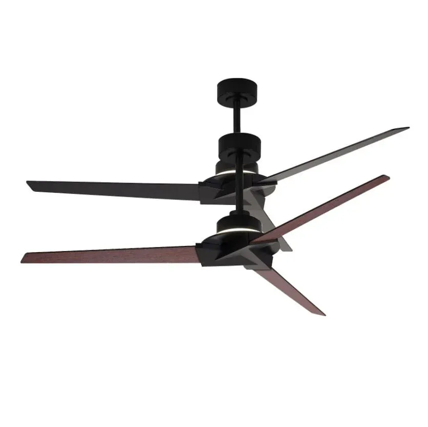 Plafonnier ventilateur BRISA mini noir et bois Mantra 8726