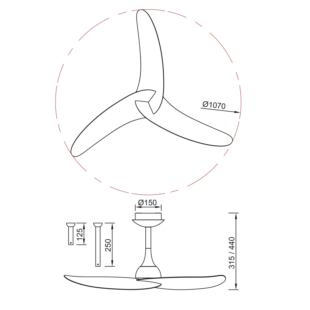 Plafonnier ventilateur IPANEMA blanc et aspect bois Mantra 9040