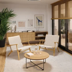 Plafonnier ventilateur NATURE noir et bois Mantra 7808