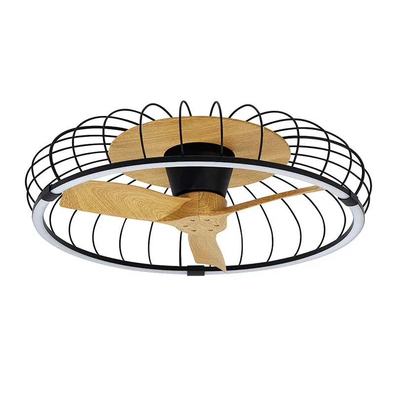 Plafonnier ventilateur NATURE noir et bois Mantra 7808