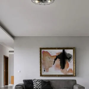 Plafonnier ventilateur noir Trio R61095032
