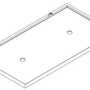 Plafonnier Wave 8230.100 ZERO - 900 x 500 mm - sans moteur - montage encastré - acier inoxydable
