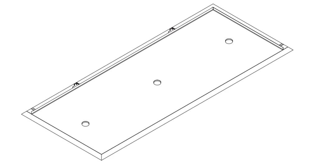 Plafonnier Wave 8230.402 ZERO - 1200 x 500 mm - sans moteur - encastrable - 1 coloris au choix