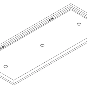 Plafonnier Wave 8231.303 EDGE 120x50 cm - RAL 9016 mat (blanc) - sans moteur - en saillie 27 mm - LED