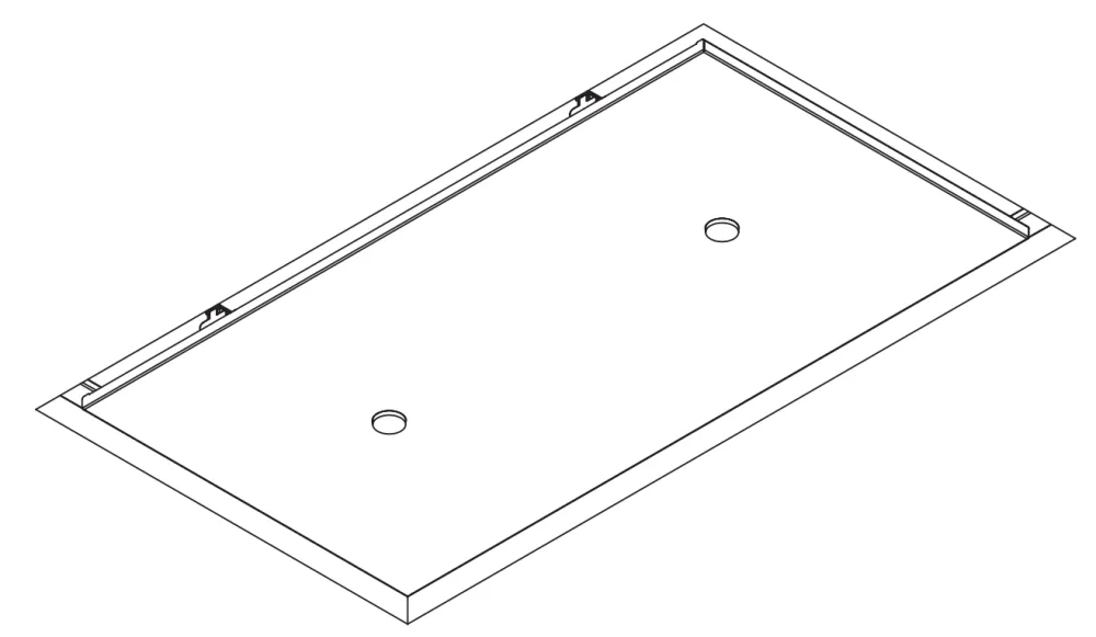 Plafonnier Wavev 8230.302 ZERO - 90 x 50 cm - sans moteur - montage encastré - RAL 9017 mat (noir) - LED
