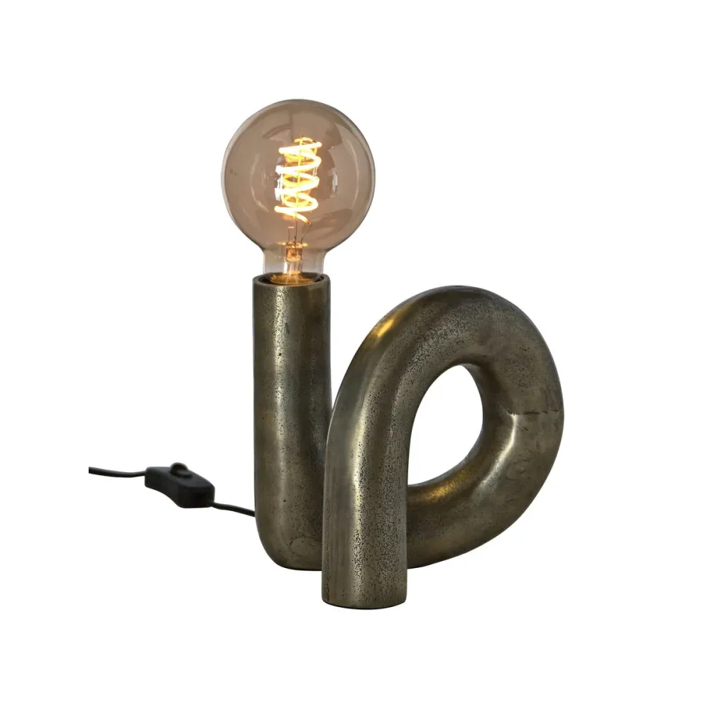 Lampe de table PR Home Notice Swirl 1L E27 H 18cm Silver