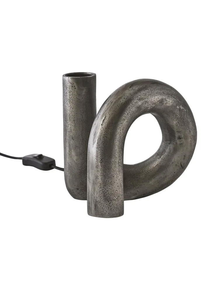 Lampe de table PR Home Notice Swirl 1L E27 H 18cm Silver