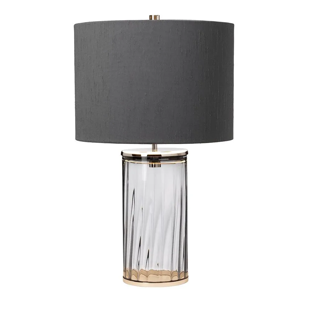 Lampe de table Quintiesse Reno 1L grise E27, H 60 cm