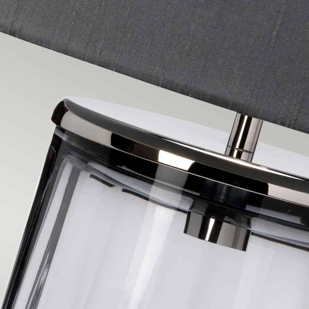 Lampe de table Quintiesse Reno 1L grise E27, H 60 cm
