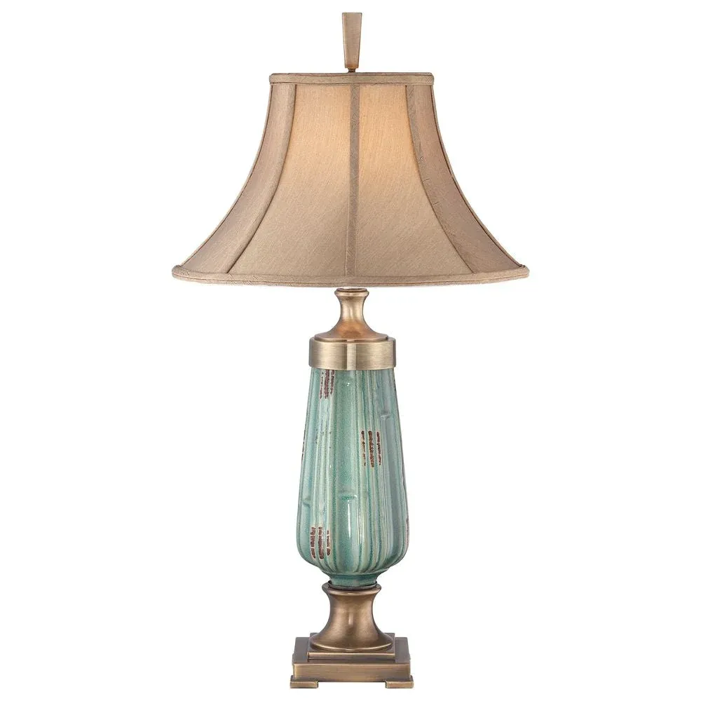 Lampe de table Quoizel Monteverde 1L en céramique E27, H 86 cm