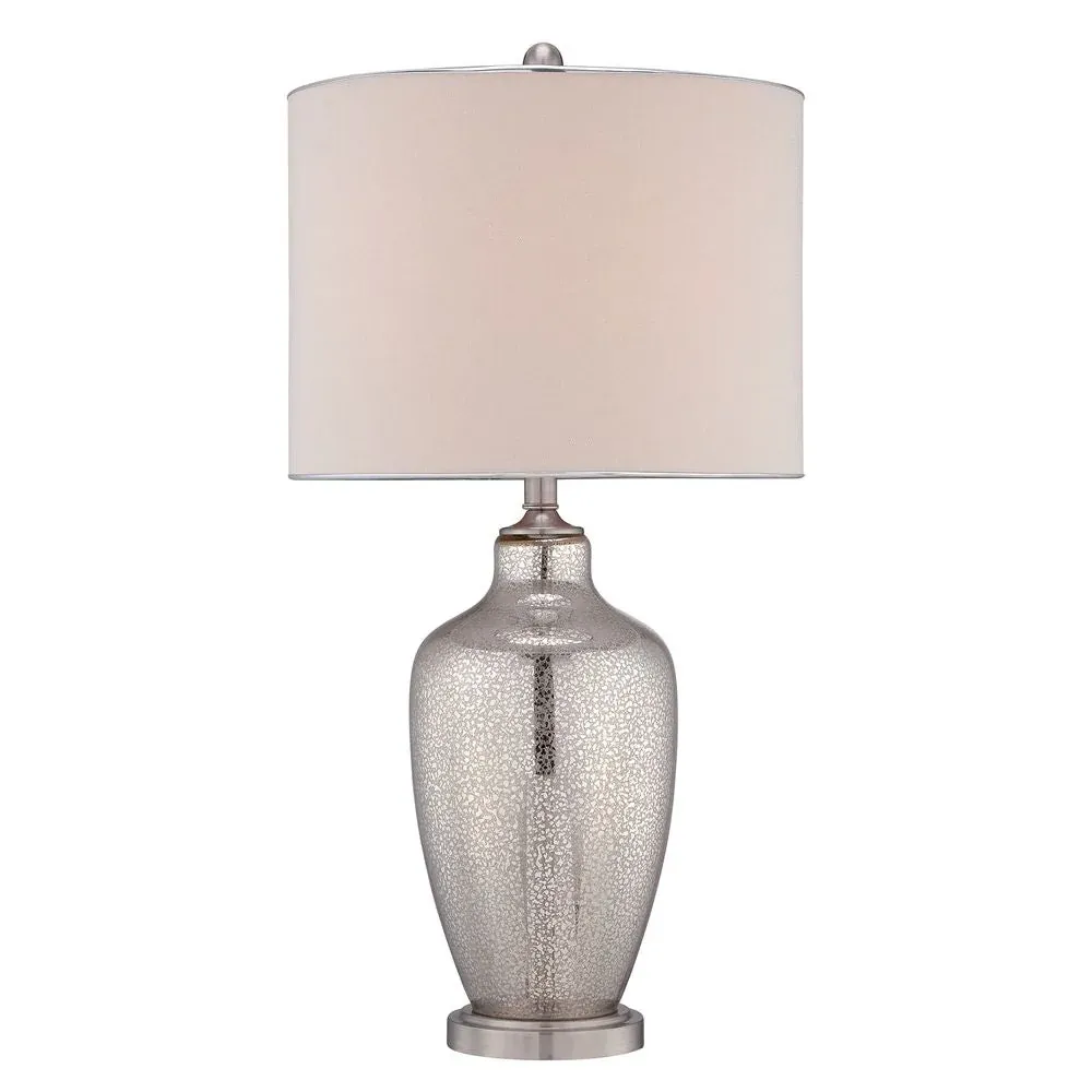 Lampe de table Quoizel Nicolls 1L en verre mercurisé E27, H 75 cm