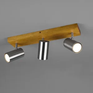 Réglette spot Marley bois/nickel 3L 812400307