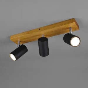 Réglette spot Marley noir/bois 3L 812400332