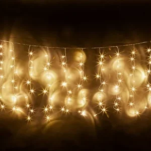 Rideau LED Noël - 5 mètres - 33 guirlandes - blanc chaud - 330 LED - Connectable