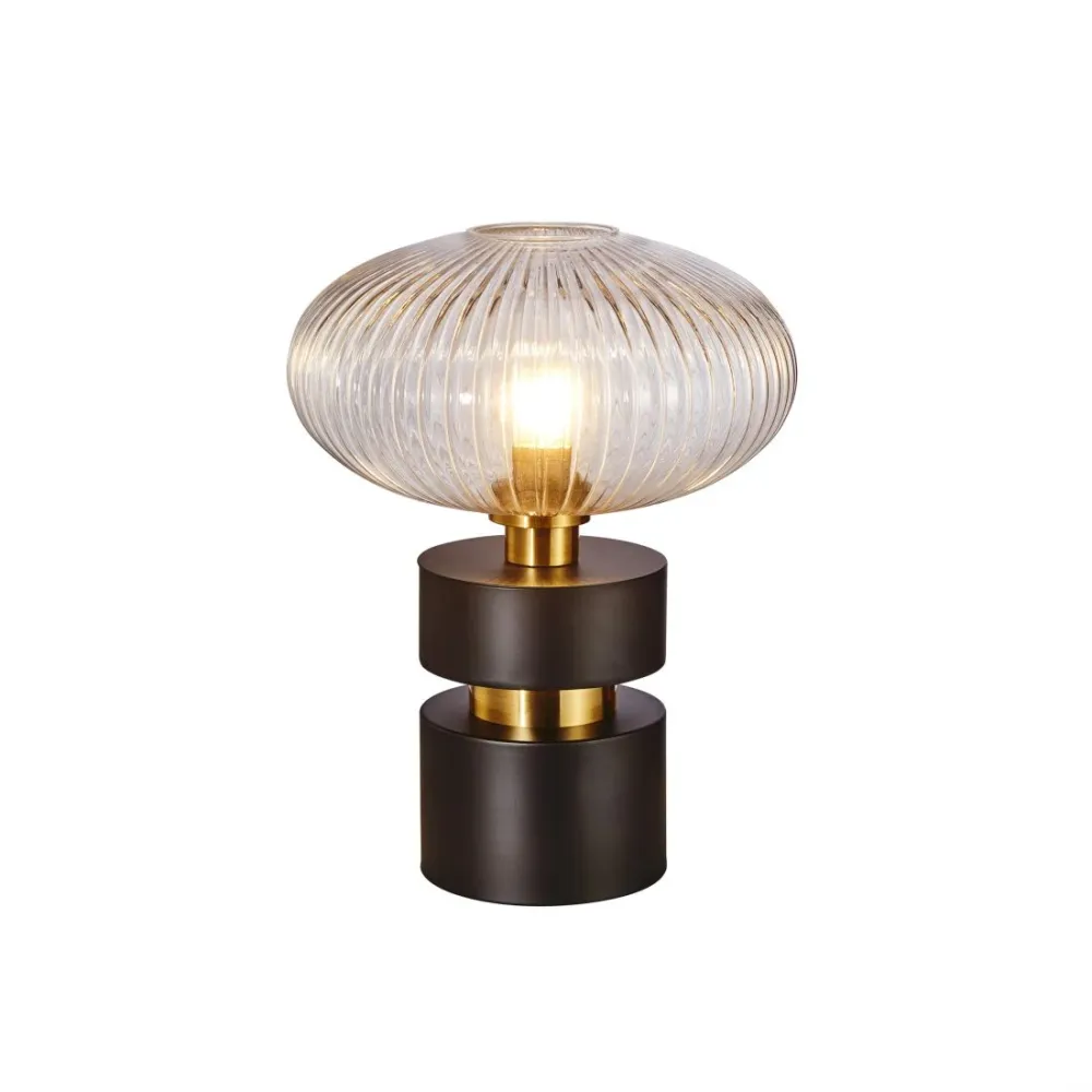 Lampe de table Schuller NORMA 1L H 38cm, laiton noir E27