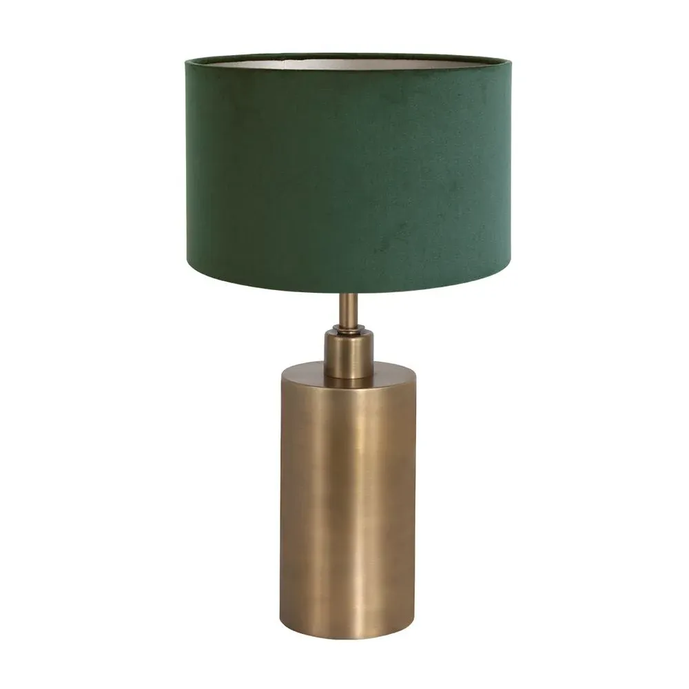 Lampe de table Steinhauer en laiton 1L, vert bronze, culot E27, hauteur 44 cm
