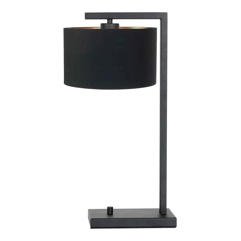 Lampe de table Steinhauer Rod 1L, métal noir, culot E27, hauteur 51 cm