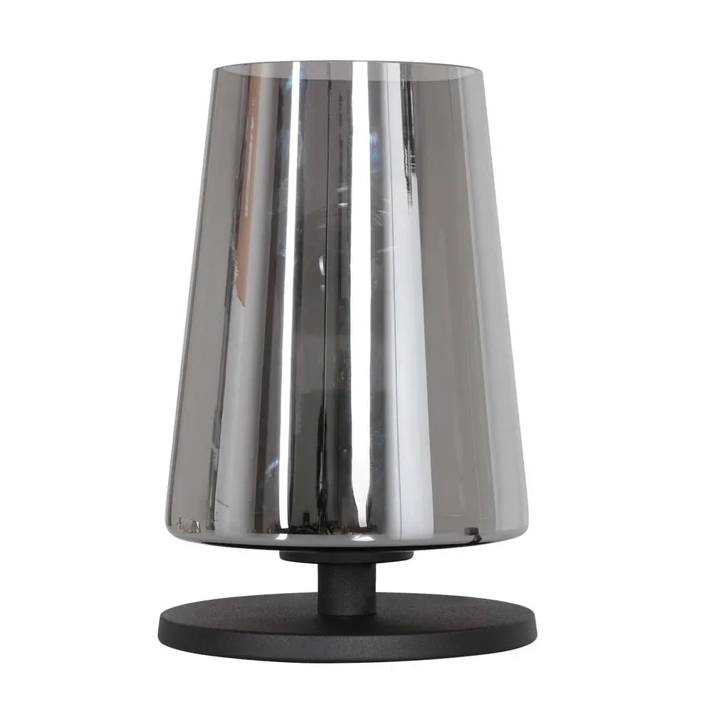 Steinhauer Ancilla 1L lampe de table verre fumé E27, H 26cm