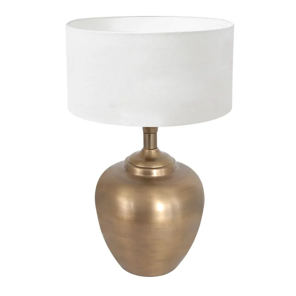 Steinhauer Brass 1L lampe de table lin bronze E27, H 49cm