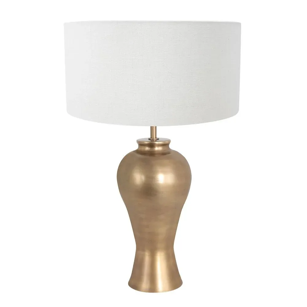 Steinhauer Brass 1L lampe de table lin bronze E27, H 56cm