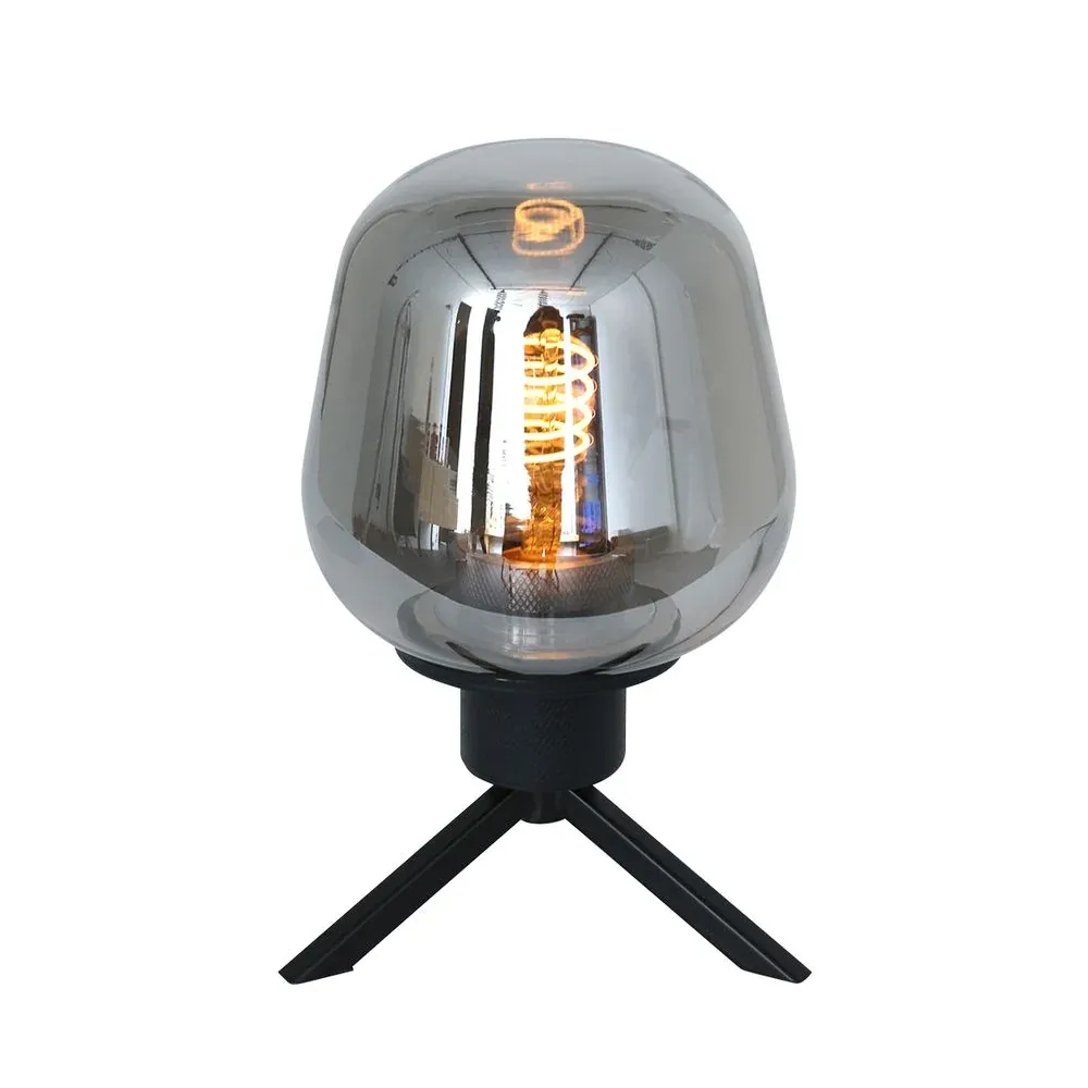 Steinhauer Reflexion 1L lampe de table verre fumé E27, H 23cm
