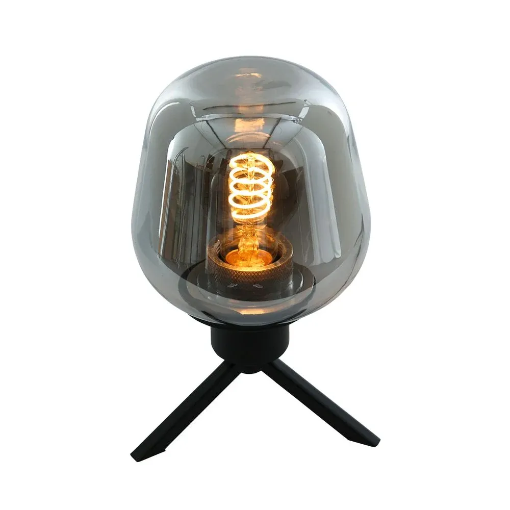 Steinhauer Reflexion 1L lampe de table verre fumé E27, H 23cm