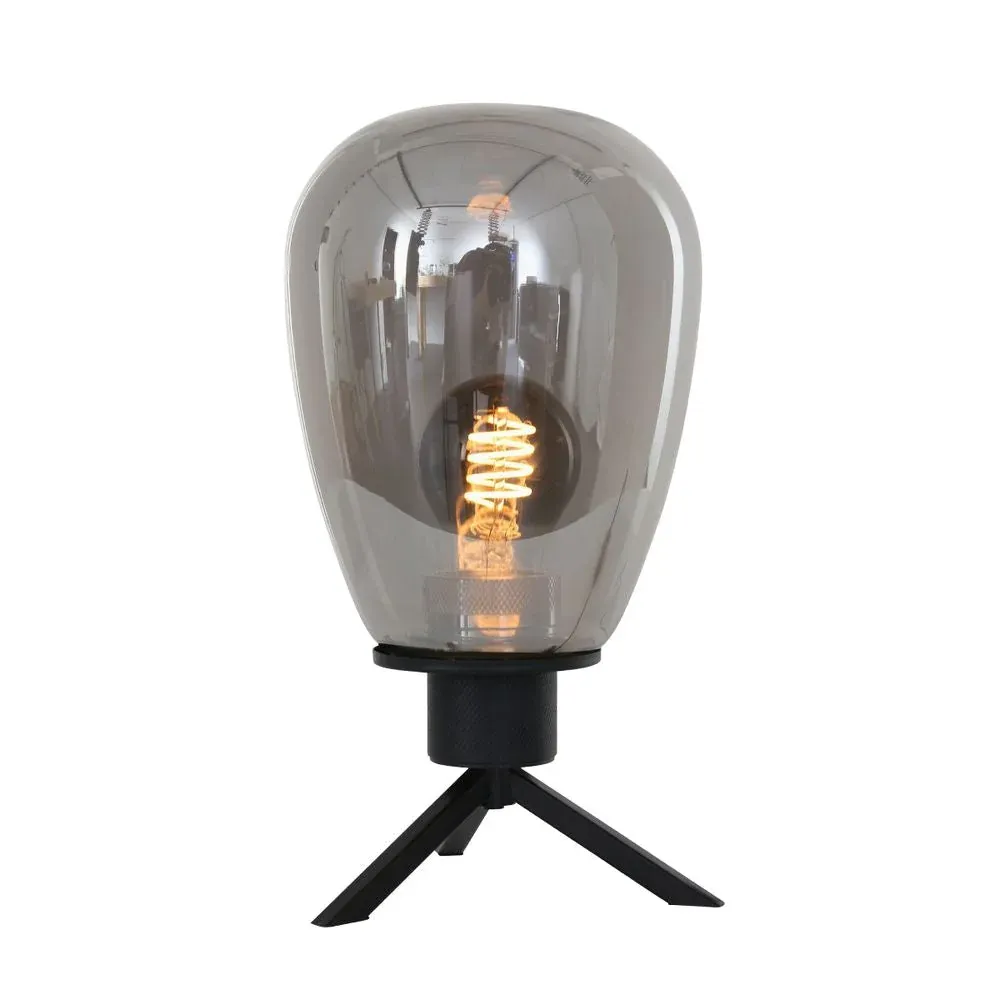 Steinhauer Reflexion 1L lampe de table verre fumé E27, H 28cm