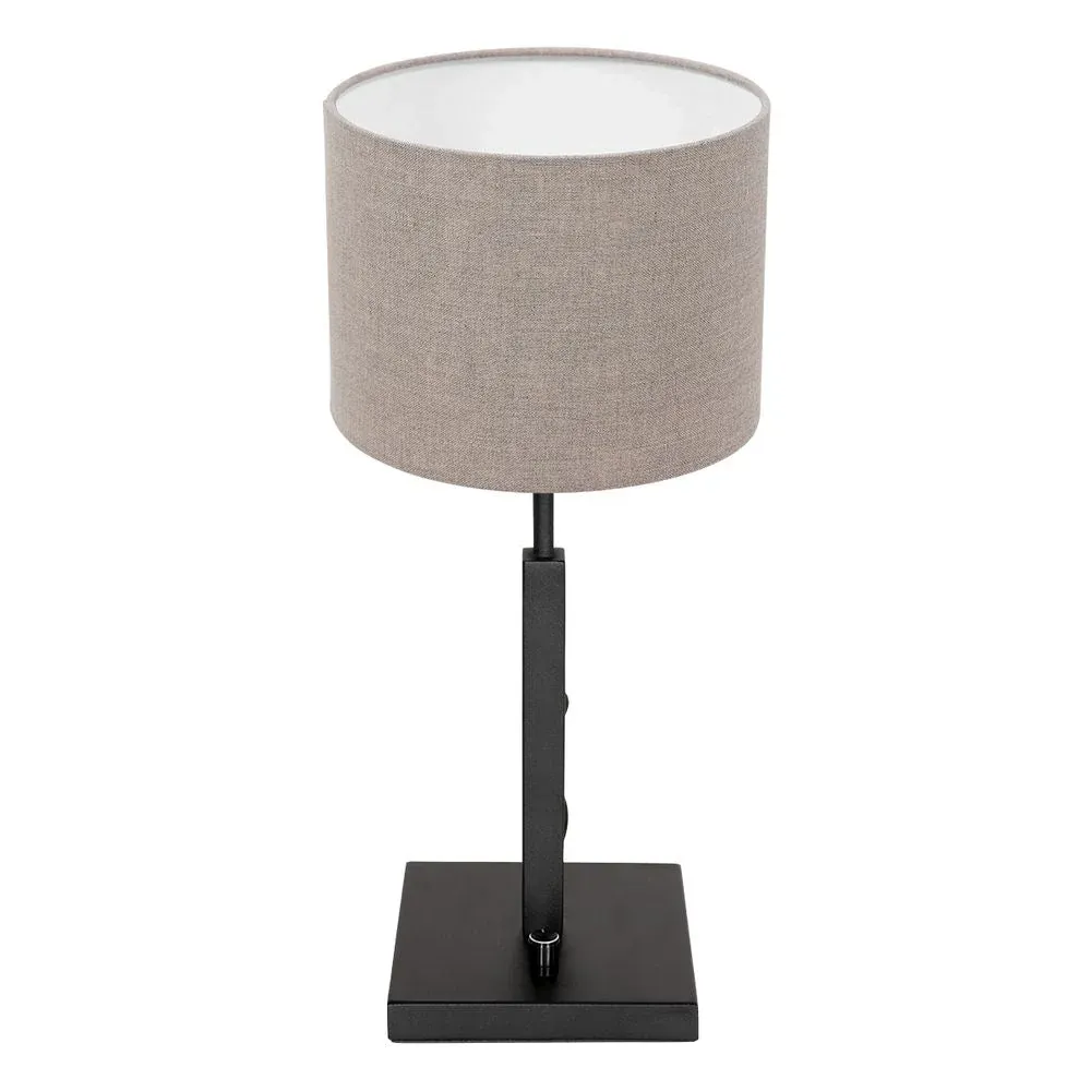 Steinhauer Rod 1L lampe de table gris lin E27, H 40cm