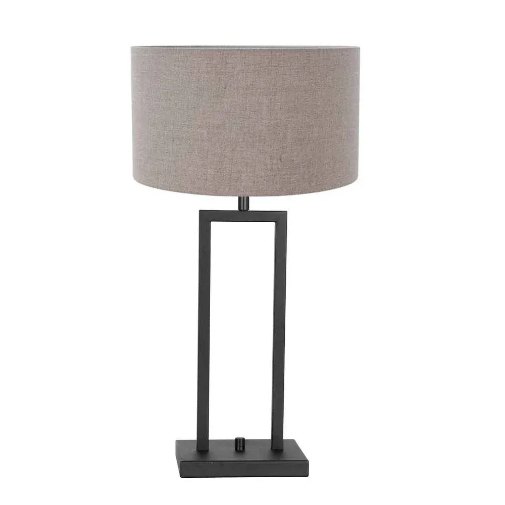 Steinhauer Rod 1L lampe de table lin gris E27, H 55cm