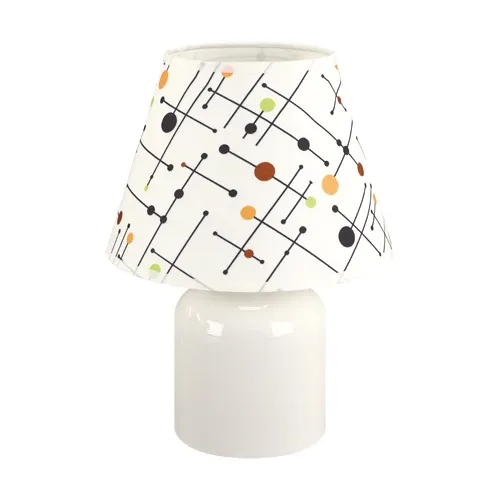 Lampe de table STRUHM IMBIR E14 25W en céramique blanche, H 25 cm