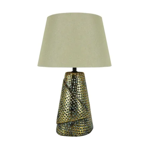 Lampe de table STRUHM MAGDA E27 40W céramique dorée, H 39 cm