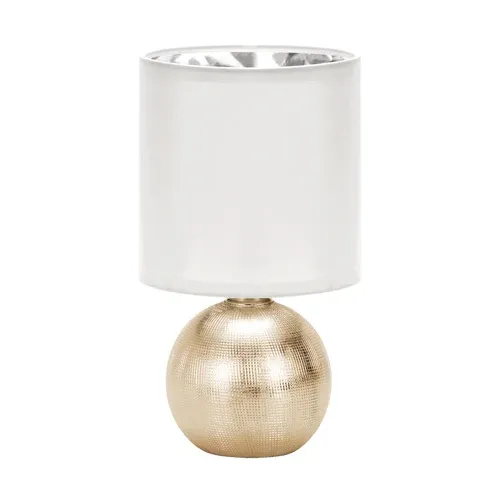 Lampe de table STRUHM PERLO E14 40W céramique dorée, H 29,5 cm