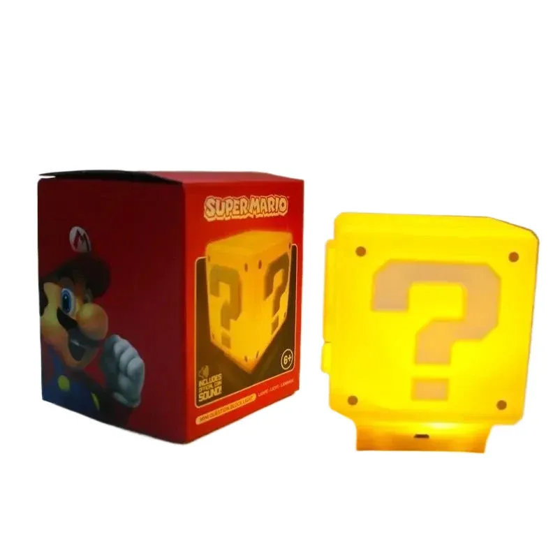 10 cm Super Mario Bros Figure LED point d'interrogation brique veilleuse USB charge Anime lampe de bureau Statue lumière d...